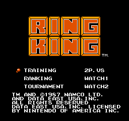 Ring King (USA) Title Screen
